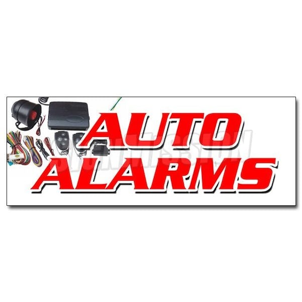 AUTO ALARMS DECAL sticker installation power locks windows audio repairs, D-36 Auto Alarms